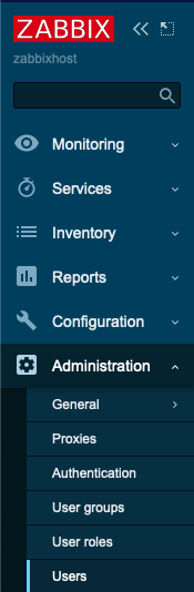 Access the users menu Access the users menu