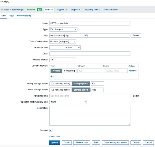 Configure a new item Configure a new item